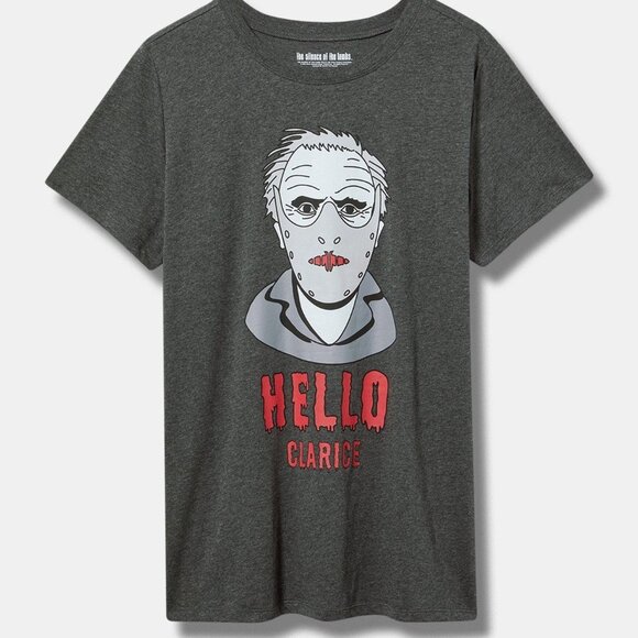 Torrid size 4 4x Silence of the Lambs Hello Clarice horror graphic tee t-shirt - Picture 1 of 2
